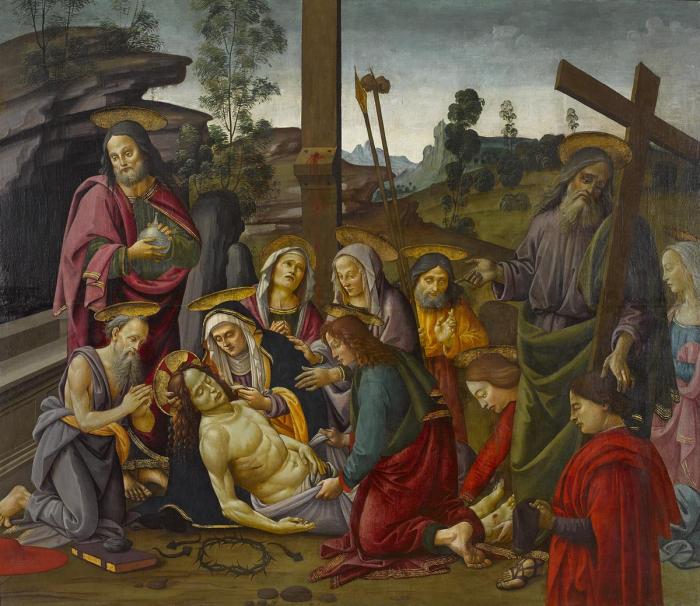 Lamentation with Saints and a Donor