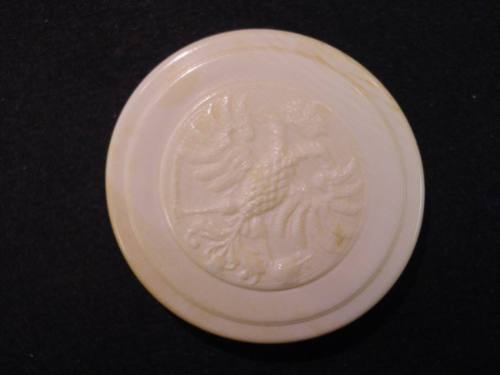 Small Turned Ivory Box with Heraldic Animal