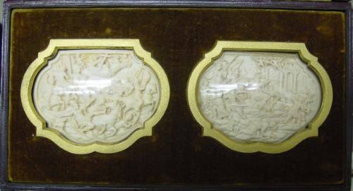 Pair of Ivory Reliefs of the Conversion of St. Paul and the Massacre of Bethlehem