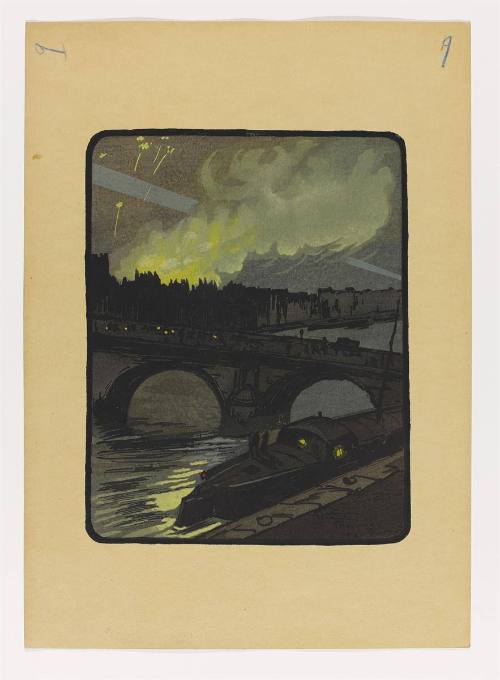 Plate IX  Une Nuit Rouge, 11-12 juin 1918. L'Exlosion de la Rue de Rivoli, bue de Pont Mariie