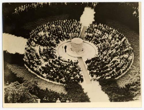 A General View of the Ceremony at the Unveiling of the Memorial to George Eastman, the Camera Inventor and Manufacturer, (who Committed Suicide on March 14, 1932) at Rochester, New York, on Sept. 16.