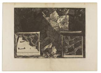 Ruins of the ancient fortifications of the mountainside and of the city of Cori in Latium...from the Antichità de Cora (Antiquities of Cora)