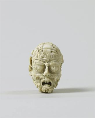 Rosary Pendant: Death Mask and Skull Eaten by Worms and Lizards