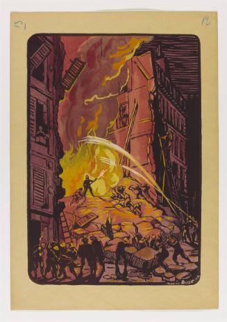 Plate XIII Le Dernier Nuit Rouge Place de La Concorde, 14 Julliet 1918, La Bombe 100 kg de la Rue