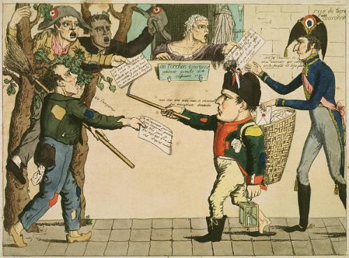 Charge Contre Napoleon I or le père la violette, chiffonier des placets comme s'il en pleuvait