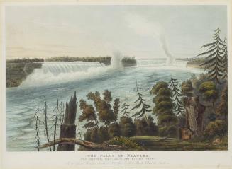 The Falls of Niagara: Plate 2   This General View Above the English Ferry