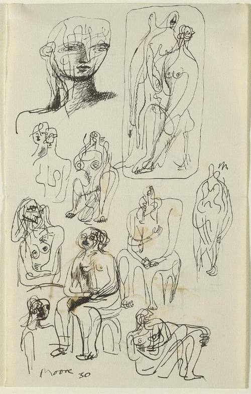Ideas for Sculpture (recto);Five Studies (verso)