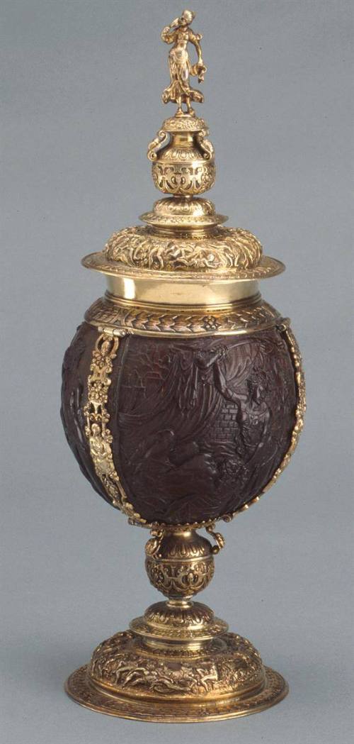 Coconut Cup and Cover: Scenes from The Old Testament