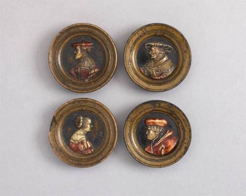 Four Gamespieces: Portraits of Royals and Commoners