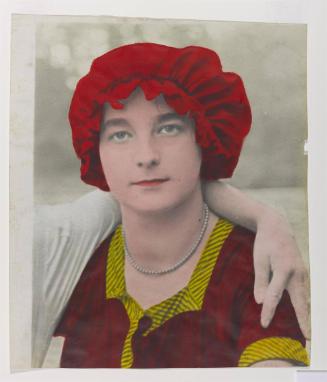 [Woman in red bathing cap]