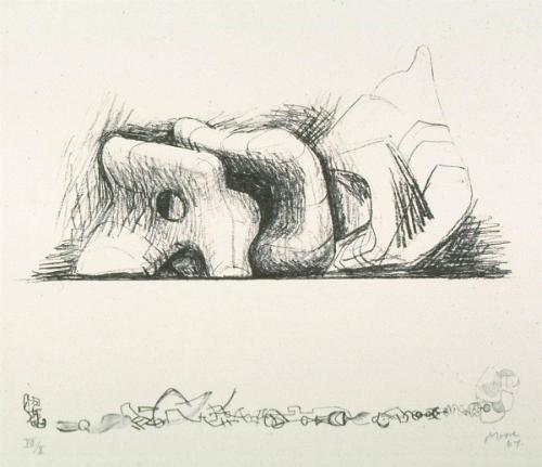 Large Reclining Figure and Small Motifs from Meditations on the Effigy Series