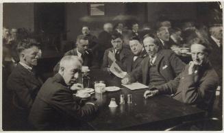 Luncheon at the Arts and Letters Club, Toronto. (A.Y. Jackson, F. Varley, L. Harris, Barker Fairley, F. Johnston, A. Lismer, J.E.H. MacDonald)