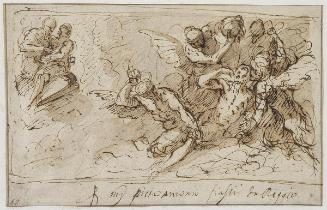 Lazarus in Heaven and the Rich Man in Hell (recto);Two Female Nudes (verso)