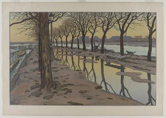 View of Paris showing the Isle des Cygnes  Plate 1 from Paysages Parisiens