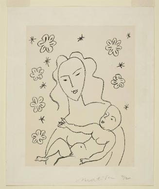 Vièrge et enfant sur fond étoile