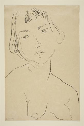 Visage légèrement penché vers la gauche