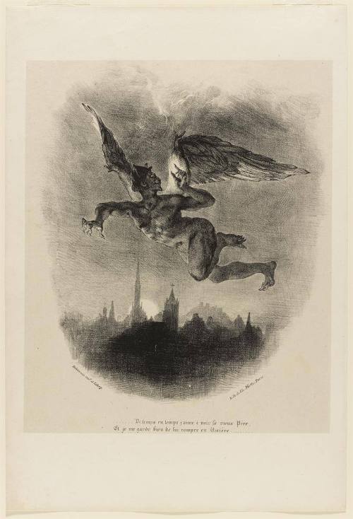Mephistopheles dans les airs (frontispiece from Faust)