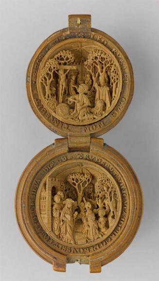 St. Jerome in the desert; St. Jerome blessing supplicants