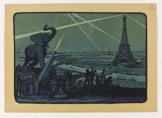 Plate XII: Le Premier Jour de Berthas, Auto Canon au Pied de Elephant du Bassin du Luxembourg