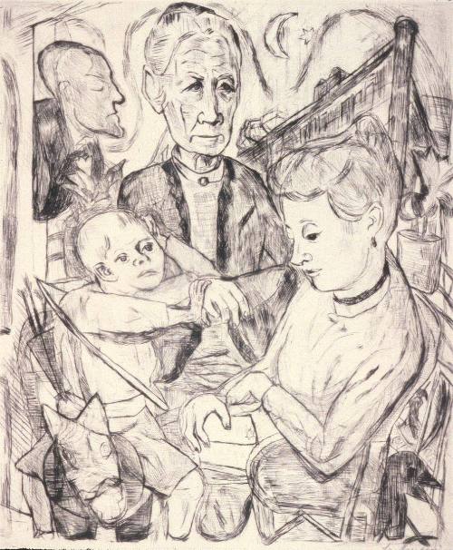 Familienszene   Plate 2 from Gesichter Portfolio