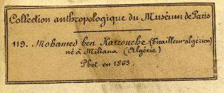 119. Mohamed ben Karrouche (Algerian Fusilier). Born in Miliana (Algeria)