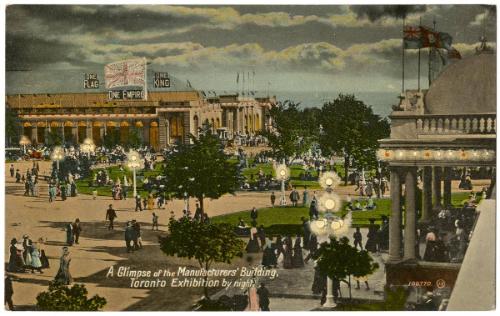 A Glimpse of the Manufacturers' Building, Toronto Exhibition by night