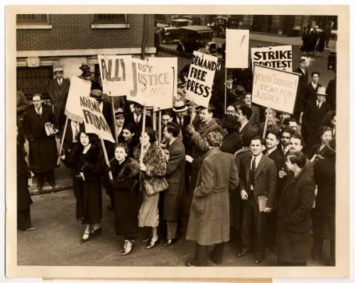N.Y.U. Students Strike and Demonstrate.