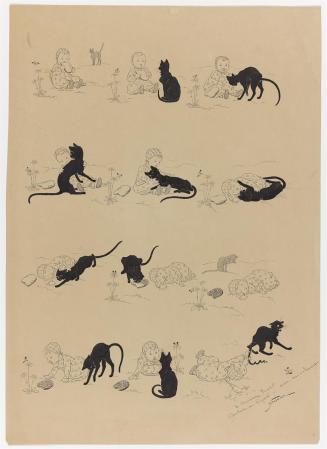 Child and Black Cat, 12 Scenes