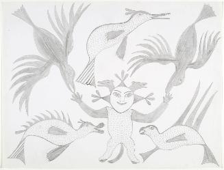 Figure Surrounded by Fantastic Animals