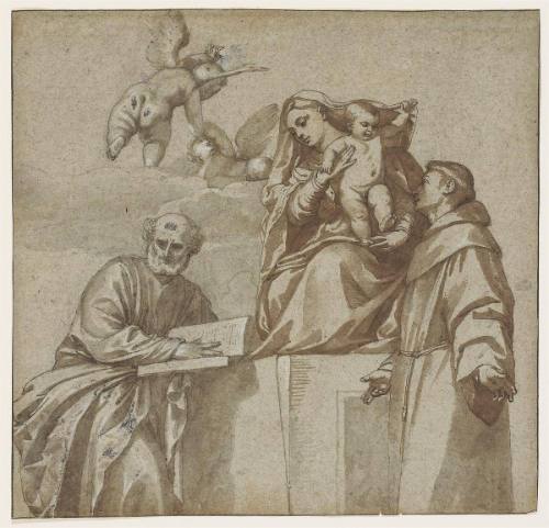 The Holy Family with St. Francis and St. Peter: Pesaro Madonna