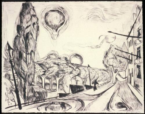 Landschaft mit Ballon   Plate 14 from Gesichter Portfolio