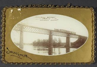 [Souvenir wall hanging of Railroad Bridge, Paris, Ontario]