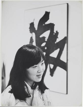 Isaacs Gallery Opening (woman in front of painting)