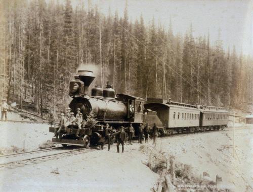 Mountain Train C.P.R. (100 Ton Engine, near Field, B.C.)