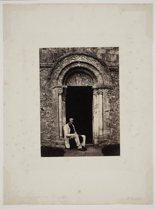 Doorway and tympanum with seated figure, Barfreston Church, Kent, England