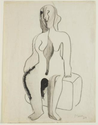 Idea for Sculpture: Figure Seated on a Block