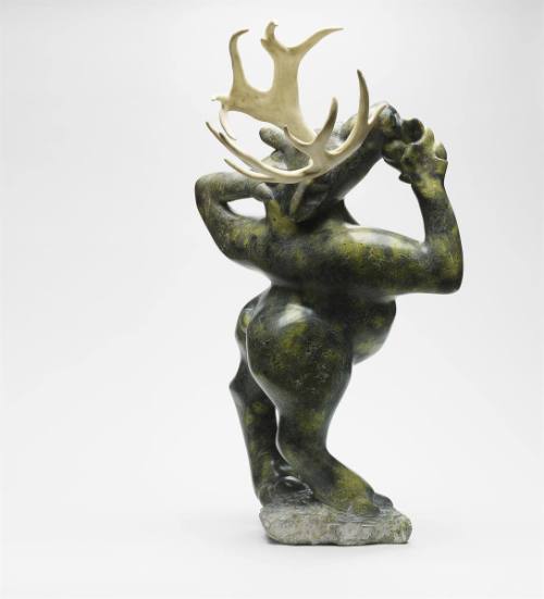 Caribou Standing on Hind Legs