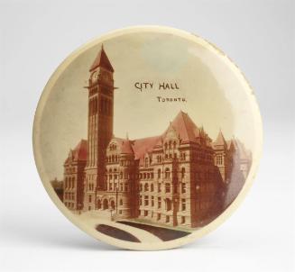 [Toronto City Hall souvenir button]