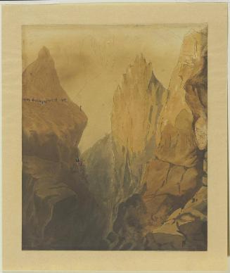 Figures Falling into a Mountain Chasm