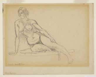 Seated Female Nude Leaning on her Right Hand