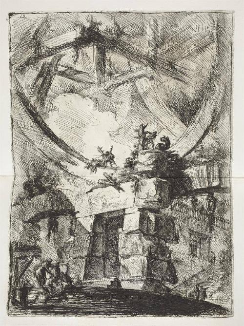 A Prison Door, Surmounted by a Colossal Wheel-Shaped Opening, Crossed by Beams