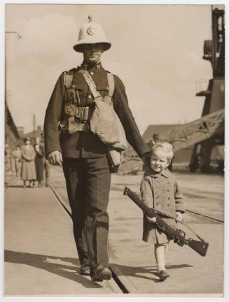 Seeing His Daddy off - Troops Leave for the West Indies.