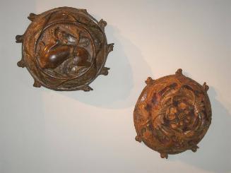Pair of Ceiling Bosses: Antelope and Rose
