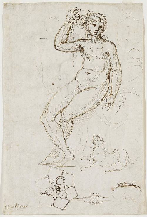 Study for the Toilet of Psyche (recto); Study for Psyche Bathing (?) (verso)