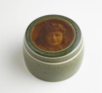 Jar: Lid inset with portrait of young woman
