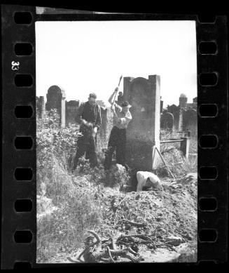 Digging a grave at the ghetto cemetery