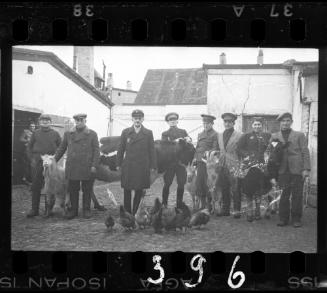 Workers of the Transport Department with livestock in the ghetto