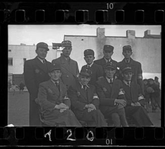 Group portrait of Jewish police in the ghetto