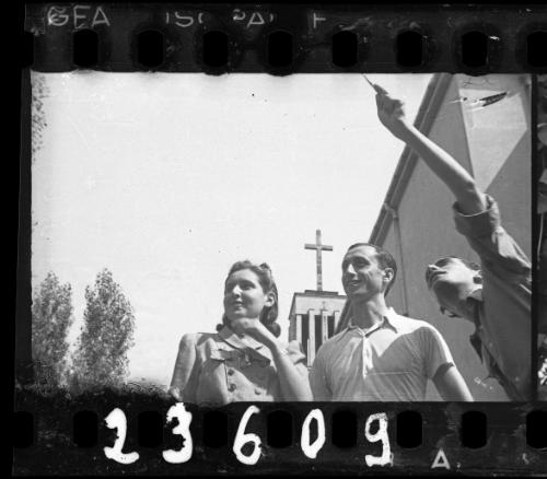 Ghetto residents surveying surroundings