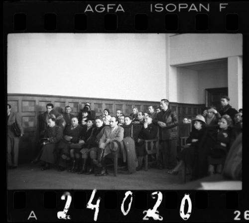 The audience at the trial of Krampf, assistant to Hans Biebow, head of the Lodz Ghetto's German administration